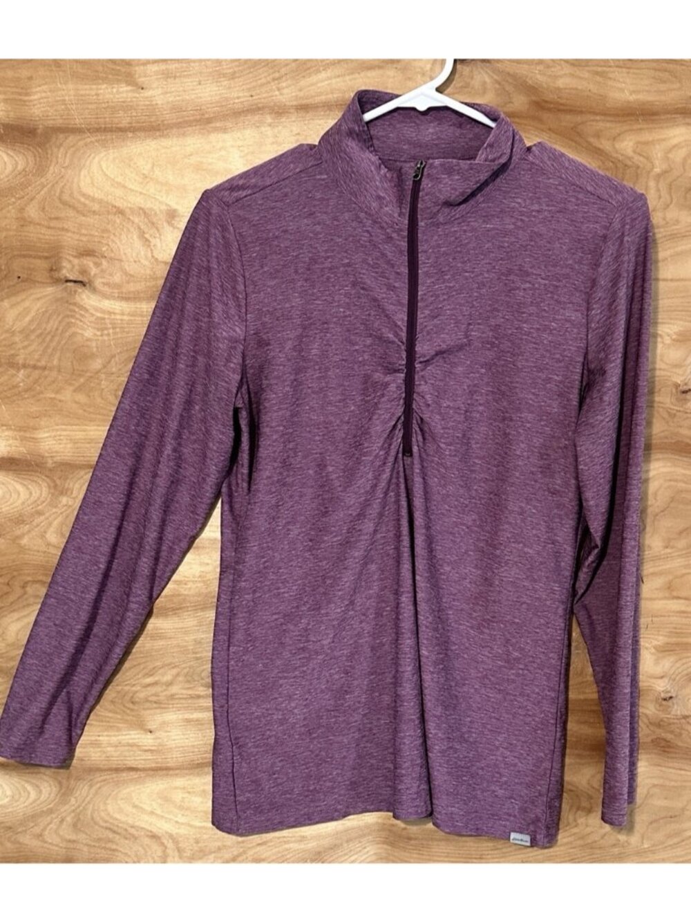 Eddie Bauer Women's Purple Long Sleeve  1/2 Zip Activewear Stretch Top Size Medi